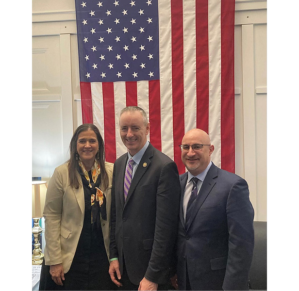 Andy Cohen (right) and Stephanie Cohn Schaeffer (left) with Congressman Brian Fitzpatrick 