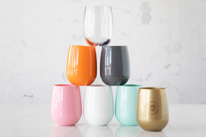 stemless wine glasses