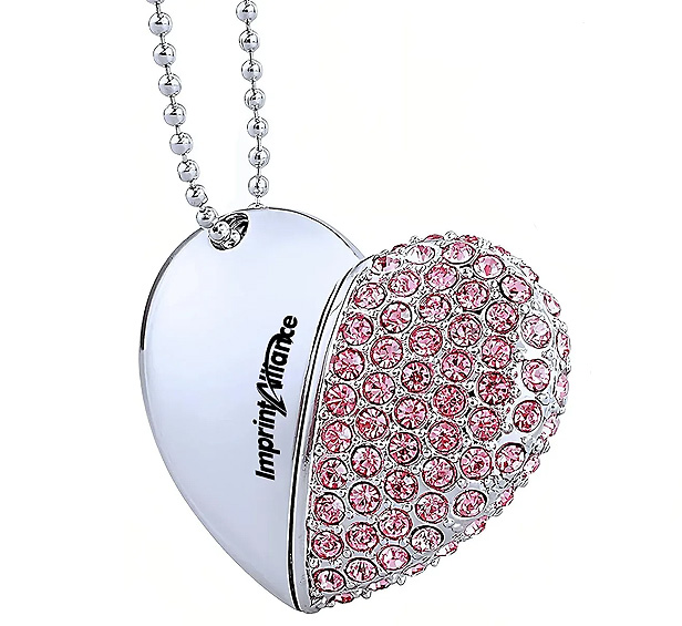 Crystal Heart Flash Drive