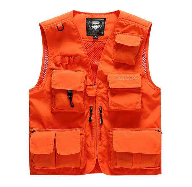 orange fishing/hiking vest