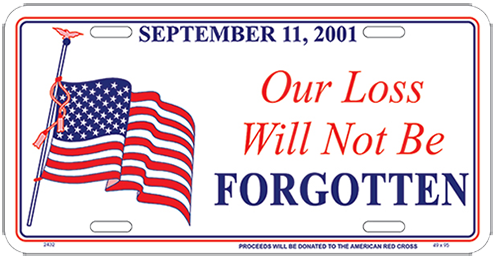 911 never forget license plate holder