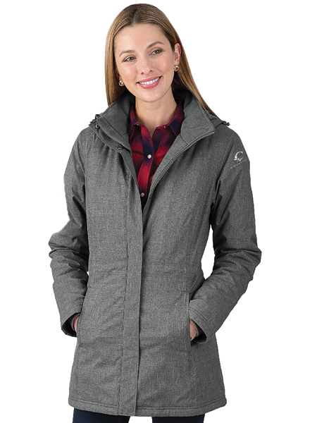 woman wearing gray parka