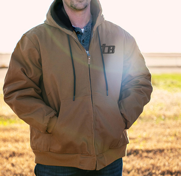 man wearing heavy-duty jacket