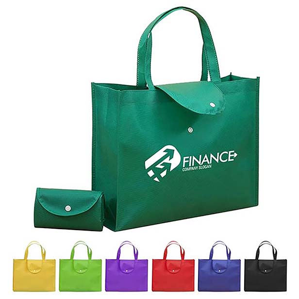 Folding nonwoven tote bag