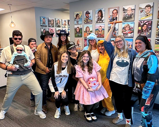 Blink Marketing employees dressed up for Halloween