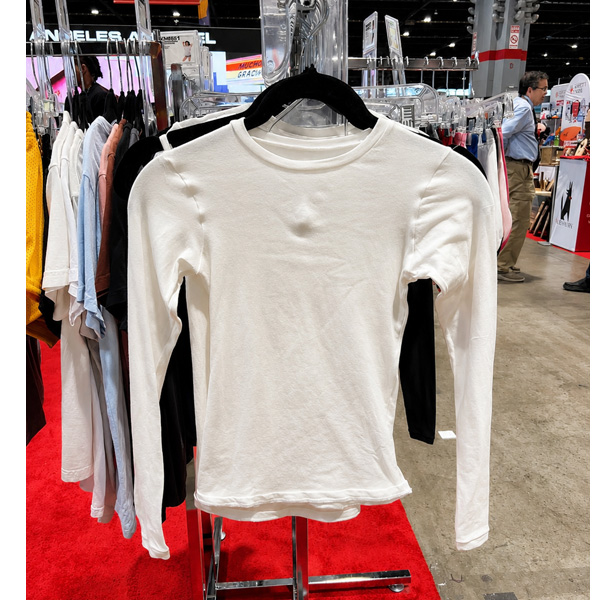 Cheesecloth Long-Sleeve Fitted T-shirt