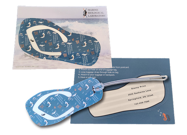 flip flop-shaped luggage tag