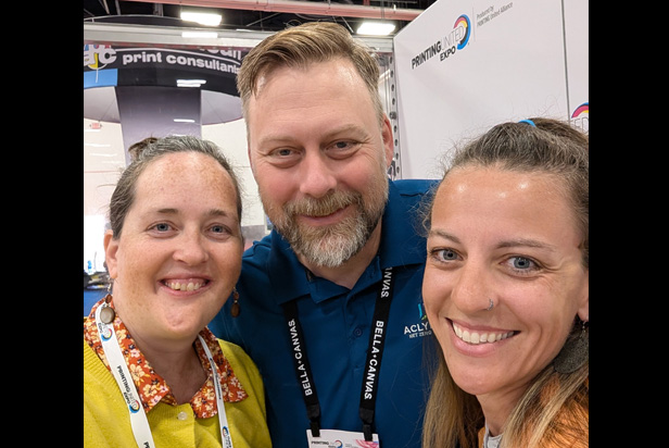 Branding Together co-hosts Theresa Hegel (left) and Cassie Green with Mike Smith (center)