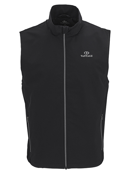 black, ful-zippered vest