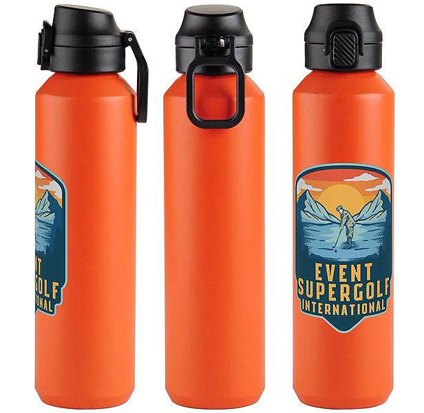 GRS-certified recycled aluminum, this 27-oz. bottle 