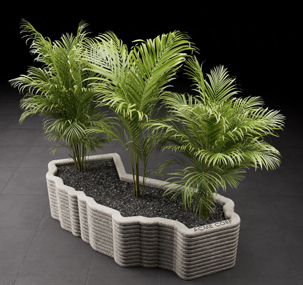 3-d printed concrete planter